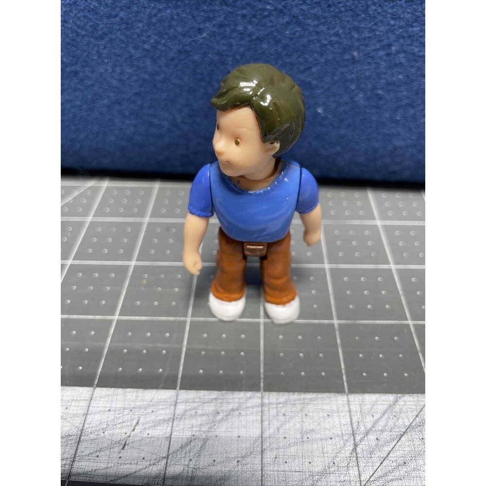 Fisher Price Loving Family Dollhouse Boy Blue Shirt 3" Brown Hair